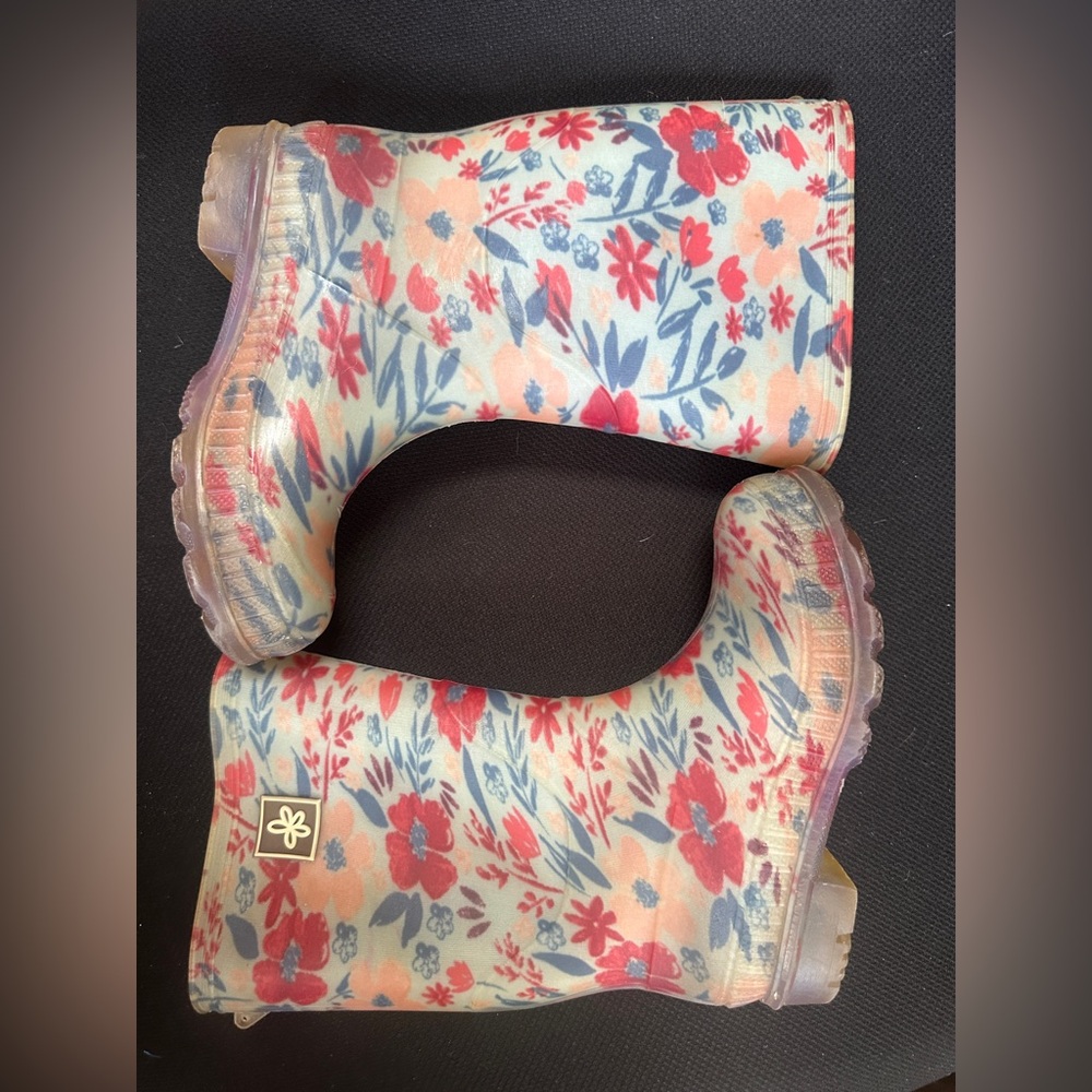 Matilda Jane Floral Kids Boots - Red and Blue